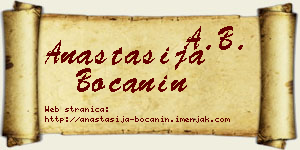 Anastasija Boćanin vizit kartica